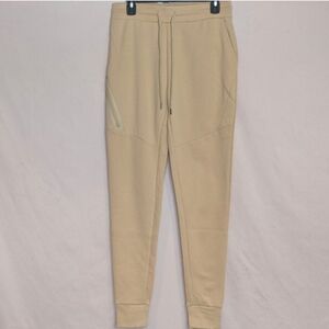 Oyster Guy Neutral Tan Jogger Sweatpants with Zip Close Pockets size Small